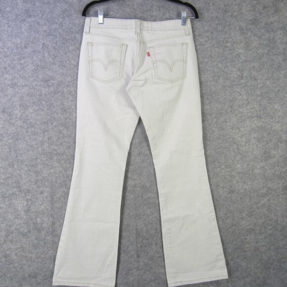 Levis 518 Superlow Stretch Jeans Womens 7 Medium Beige Boot Cut Y2K Retro Denim - Picture 9 of 11
